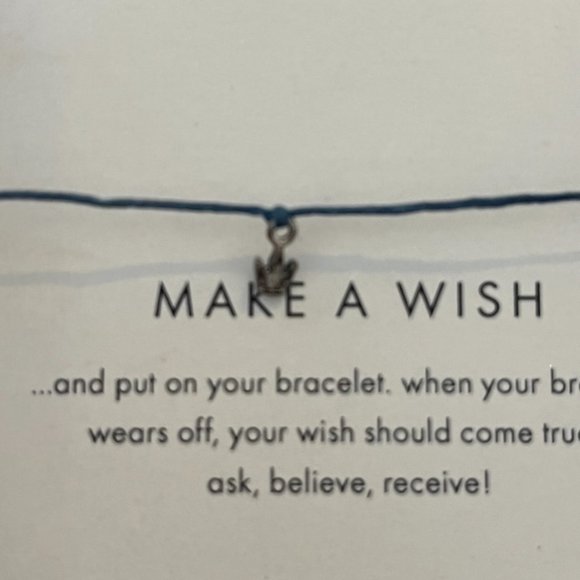 NEW & BOXED DOGEARED BLUE CORD MAKE A WISH BRACELET - Picture 2 of 5
